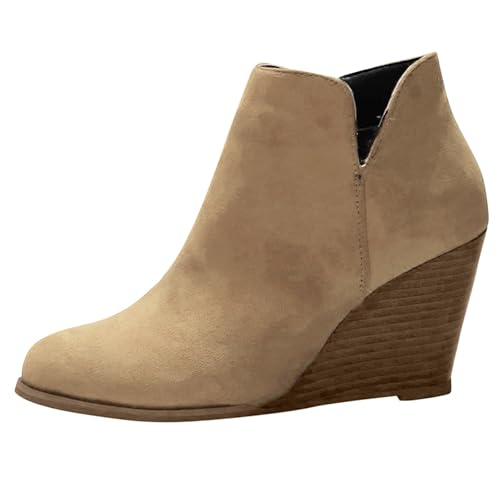 Hsternexy Stiefeletten Damen - Elegant Halbstiefel Kurzstiefel Warm Kurz Winterschuhe Schlupfschuhe Rutschfeste Klassisch Damenstiefel Bequem Outdoor Winterstiefel Leicht Stiefel Winterboots von Hsternexy