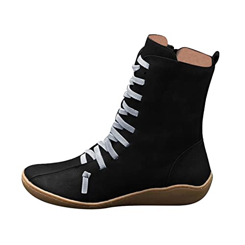 Hsternexy Stiefeletten Damen - Elegant Winterstiefel Winterschuhe Klassisch Rutschfeste Kurzstiefel Schlupfschuhe Warm Kurz Stiefel Bequem Leicht Halbstiefel Outdoor Winterboots Damenstiefel von Hsternexy