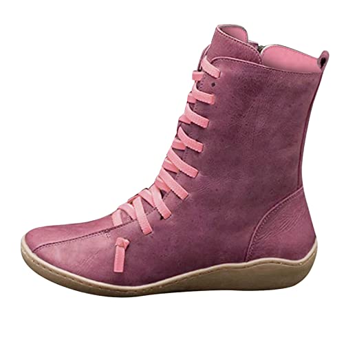 Hsternexy Stiefeletten Damen - Elegant Winterstiefel Winterschuhe Klassisch Rutschfeste Kurzstiefel Schlupfschuhe Warm Kurz Stiefel Bequem Leicht Halbstiefel Outdoor Winterboots Damenstiefel von Hsternexy