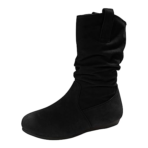 Hsternexy Stiefeletten Für Damen - Klassisch Halbstiefel Kurzstiefel Rutschfeste Warm Winterschuhe Kurz Elegant Stiefel Schlupfschuhe Leicht Bequem Winterstiefel Outdoor Damenstiefel Winterboots von Hsternexy