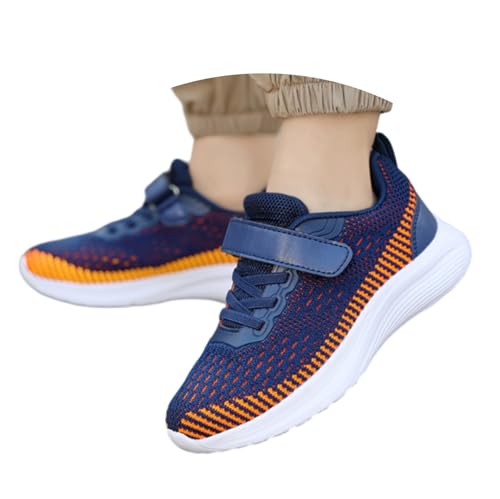 Hsternexy Turnschuhe, Hallenschuhe Mädchen Jungen Turnschuhe Unisex Kinder Sportschuhe Kinderschuhe Mesh Atmungsaktiv Laufschuhe Sneaker, Dunkelblau, 28/EU von Hsternexy
