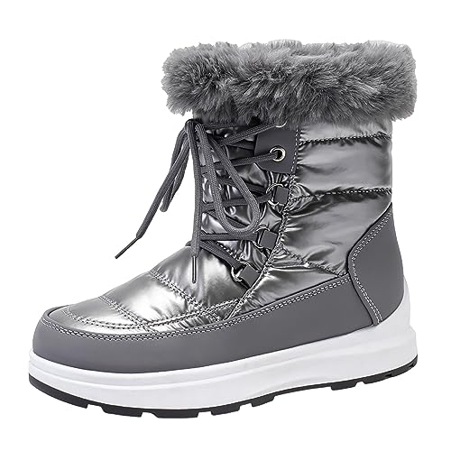 Hsternexy Winterboots Damen - Elegant Halbstiefel Winterschuhe Kurz Klassisch Stiefeletten Winterstiefel Rutschfeste Warm Kurzstiefel Bequem Leicht Schlupfschuhe Outdoor Stiefel Damenstiefel von Hsternexy
