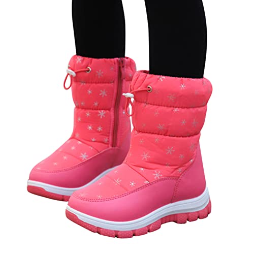Kinder-Stiefeletten-Mädchen, Barfussschuhe Kinder Rutschfest Leicht Wanderschuhe Stiefeletten Mädchen Bequem Boots Winterstiefel für Jungen Winterschuhe Gefüttert Schneestiefel Trekkingschuhe von Hsternexy