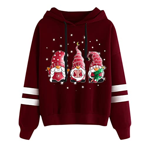 Meine-Bestellungen-Anzeigen, Weihnachts Hoodie Damen XXL Hoodie Damen Kapuzenpullover Baumwolle Weihnachtsmann Kostüm Weihnachtspullover Damen Wichtel Weihnachtspulli Ugly Christmas Sweater von Hsternexy