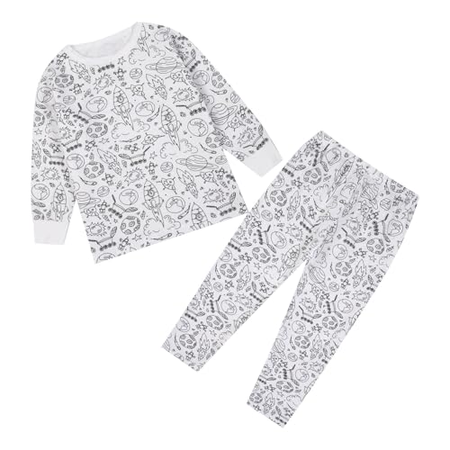 Pyjama Kinder Junge Schlafanzug Zum Anmalen Kinder Kinder - DIY - Handbemaltes Homewear Set Zum Ausmalen Pyjama Sets Für Jungen Mädchen Mit Denen Man Spielen Tragen Kann Outfit Mädchen von Hsternexy