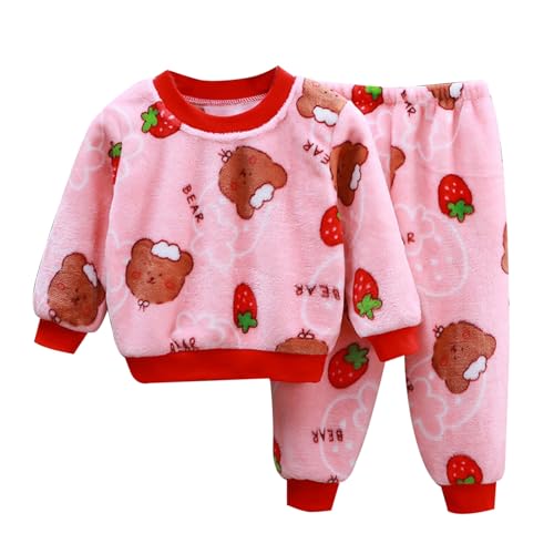 Schlafanzug-Jungen, Frottee Schlafanzug Kinder Flanell Pyjama Kinder Mädchen Schlafanzüge Für Jungen Fleece Schlafanzug Unisex Kinder Winter Schlafanzug Kinder Warm Flauschige Pyjama Hose von Hsternexy