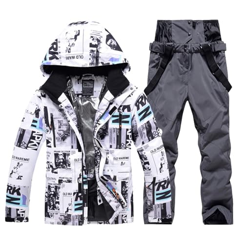Ski Jacken Herren, Schneeanzug Herren 2 Teilig Set Winter Skianzug Snowboard Sets Warme Winddicht Ski Jacke Und Hosen Snowboardjacke Skibekleidung Winteranzug Snowboard Set Schneemantel Ski Anzug von Hsternexy