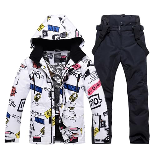Skianzug 2 Teilig Herren Schneeanzug Set Warme Winddicht Snowboard Anzug Winter Winteranzug Ski Jacke Und Hosen Skibekleidung Snowboard Set Snowboard Sets Snowboardhose Schneemantel Snowboardjacke von Hsternexy
