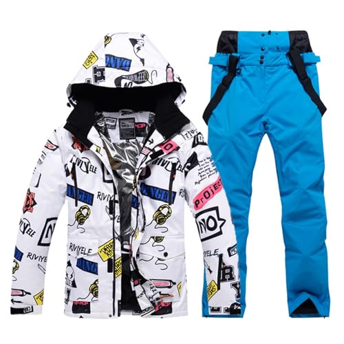 Skianzug 2 Teilig Herren Schneeanzug Set Warme Winddicht Snowboard Anzug Winter Winteranzug Ski Jacke Und Hosen Skibekleidung Snowboard Set Snowboard Sets Snowboardhose Schneemantel Snowboardjacke von Hsternexy