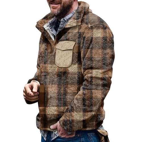 Thermohemd Herren Bügelfrei Winterjacke Fleecejacke Regular Fit Freizeithemd Hemd Kariertes Flanellhemd Karohemd Holzfällerhemd Oberteil Holzfäller Jacke Gefüttert Casual Shirt von Hsternexy