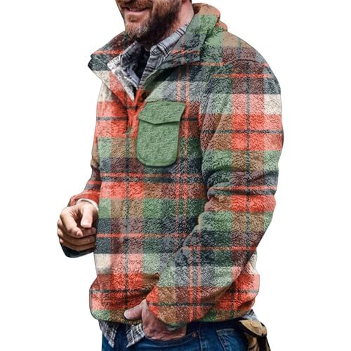Thermohemd Herren Bügelfrei Winterjacke Fleecejacke Regular Fit Freizeithemd Hemd Kariertes Flanellhemd Karohemd Holzfällerhemd Oberteil Holzfäller Jacke Gefüttert Casual Shirt von Hsternexy