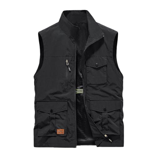 Weste Herren Sommer, Weste Herren Sommer Leicht Wanderweste Jagdweste Mit Vielen Taschen Anglerweste Multifunktionsweste Outdoor Arbeit Ärmellose Jacke Freizeit Utility Arbeitsweste von Hsternexy