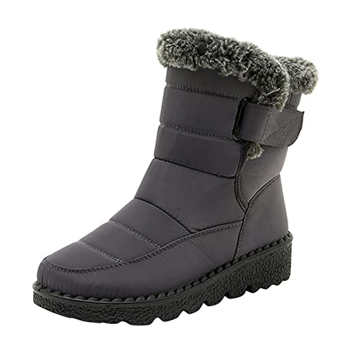 Winterschuhe Damen - Elegant Winterstiefel Halbstiefel Kurz Warm Kurzstiefel Rutschfeste Klassisch Damenstiefel Schlupfschuhe Bequem Leicht Stiefeletten Outdoor Winterboots Stiefel von Hsternexy