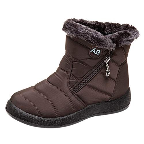 Winterstiefel Damen - Elegant Halbstiefel Klassisch Kurz Kurzstiefel Winterschuhe Rutschfeste Warm Winterboots Schlupfschuhe Leicht Bequem Stiefeletten Outdoor Damenstiefel Stiefel von Hsternexy