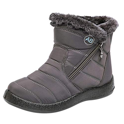 Winterstiefel Damen - Elegant Halbstiefel Klassisch Kurz Kurzstiefel Winterschuhe Rutschfeste Warm Winterboots Schlupfschuhe Leicht Bequem Stiefeletten Outdoor Damenstiefel Stiefel von Hsternexy