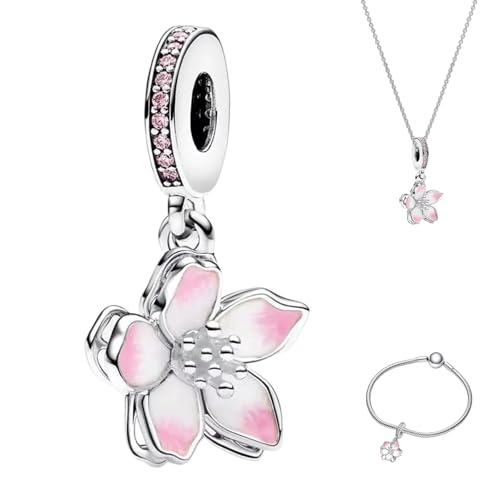 HstiaLving Charms Kirschblüten, Charm Anhänger Bead Charme Geschenke Für Europäische Armbänder Und Halsketten Schmuck Geburtstagsgeschenke Für Damen Reise Perlen Geschenk von HstiaLving