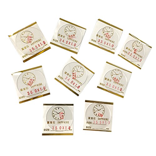 Saphirglas, rund, flach, 1,0 mm, 15 - 41,5 mm, 36.5mm von Hstrap