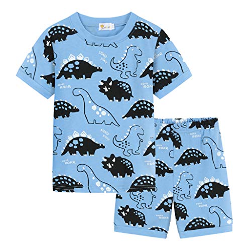 Hstyle Jungen Kurzer Schlafanzug Kinder Pyjama Kurzarm Nachtwäsche Zweiteilig Shorty Bekleidungsset Baumwolle Sommer 1-7 Jahre 92 98 104 110 116 122 von Hstyle