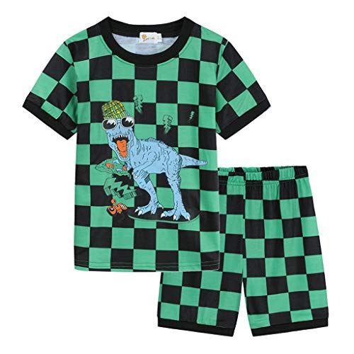 Hstyle Jungen Kurzer Schlafanzug Kinder Pyjama Kurzarm Nachtwäsche Zweiteilig Shorty Bekleidungsset Baumwolle Sommer 1-7 Jahre 92 98 104 110 116 122 von Hstyle