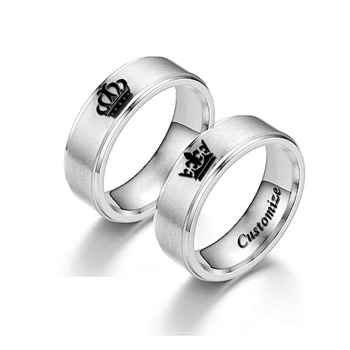 Hsumonre König Königin Gravierte Paar Ringe Versprechen Krone Matching Versprechen Ring Hochzeitstag Valentinstag Edelstahl Silber Ein Paar Hsumonre König Königin Gravierte Paar Ringe Versprechen Krone Matching Versprechen Ring Hochzeitstag Valentinstag Edelstahl Silber Ein Paar von Hsumonre