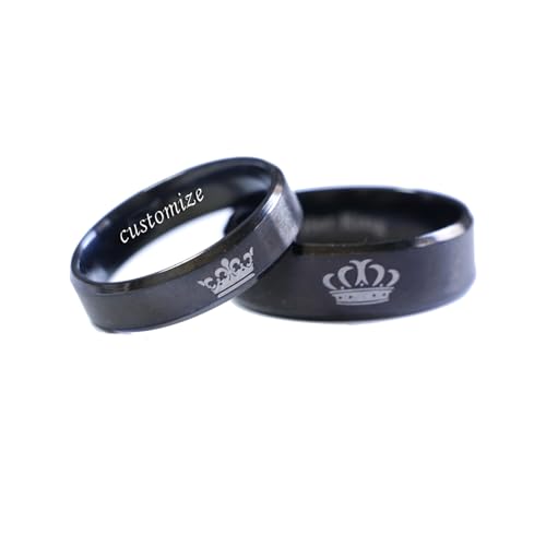 Hsumonre König Königin Gravierte Paar Ringe Versprechen Krone Passend Versprechen Ring Hochzeitstag Valentinstag Edelstahl Schwarz Hsumonre König Königin Gravierte Paar Ringe Versprechen Krone Passend Versprechen Ring Hochzeitstag Valentinstag Edelstahl Schwarz von Hsumonre