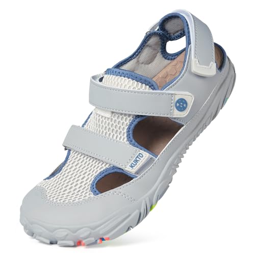 Hsyooes Barfußschuhe Herren Sportsandalen Damen Aquaschuhe Verstellbare Strandschuhe Weit Wandersandalen Schnell Trocknend Surfschuhe Sommer EU39=Hersteller 40 Grün von Hsyooes