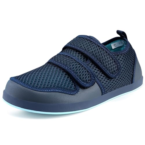 Hsyooes Herren Hausschuhe Damen Klettverschluss Freizeitschuhe Extra Weit Verstellbare Sandalen Atmungsaktiv Rutschfest Bequemer Senioren 38 EU Blau-A Hsyooes Herren Hausschuhe Damen Klettverschluss Freizeitschuhe Extra Weit Verstellbare Sandalen Atmungsaktiv Rutschfest Bequemer Senioren 38 EU Blau-A von Hsyooes