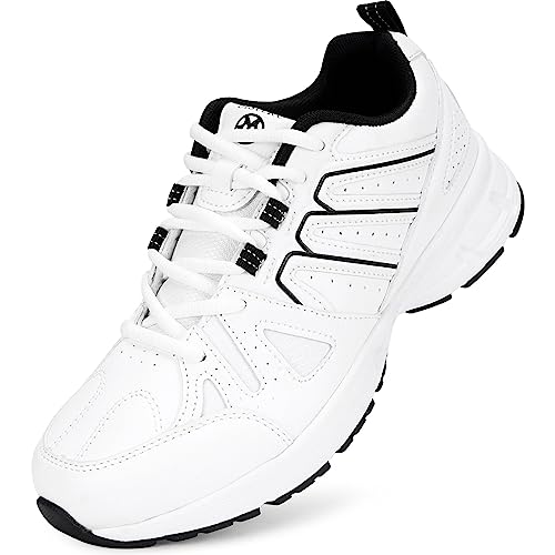 Hsyooes Herren Sneaker Damen Sportschuhe Laufschuhe rutschfest Joggingschuhe Fitness Schuhe,2428Weiß-schwarz,38 EU von Hsyooes