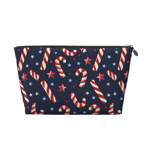 Hsyoyo Make-up-Tasche, wasserdicht, Kosmetiktasche, Organizer, kleine Make-up-Tasche, mit Reißverschluss, tragbare Reise-Kulturbeutel für Frauen und Mädchen, Weihnachts-Süßigkeitenstern, Einheitsgröße von HSYOYO