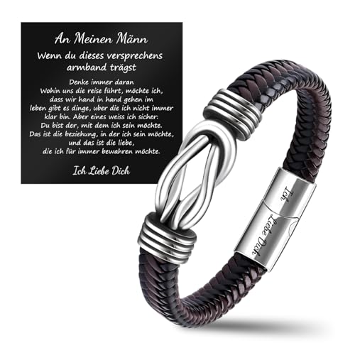 Hsypti Ich Liebe Dich Geschenke für Männer, Lederarmband Geburtstagsgeschenk, Jahrestag Geschenk für Ihn, Hochzeitstag Liebesgeschenke Hsypti Ich Liebe Dich Geschenke für Männer, Lederarmband Geburtstagsgeschenk, Jahrestag Geschenk für Ihn, Hochzeitstag Liebesgeschenke von Hsypti