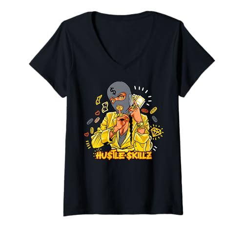 Damen Hustle Skills Black Hustling Melanin Queen Geschäftsinhaber T-Shirt mit V-Ausschnitt Damen Hustle Skills Black Hustling Melanin Queen Geschäftsinhaber T-Shirt mit V-Ausschnitt von Hu$tle $killz Ebony Fuller Shopp