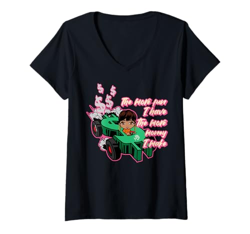 Damen Je mehr Spaß ich Habe, desto mehr Geld Mache ich Schwarze Melanin sis T-Shirt mit V-Ausschnitt Damen Je mehr Spaß ich Habe, desto mehr Geld Mache ich Schwarze Melanin sis T-Shirt mit V-Ausschnitt von Hu$tle $killz Shopp