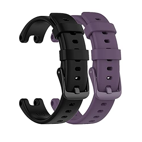 Huabao Armband Kompatibel mit Garmin Lily,Verstellbares Silikon Sport Strap Ersatzband für Garmin Lily Watch (Schwarz + lila) von Huabao