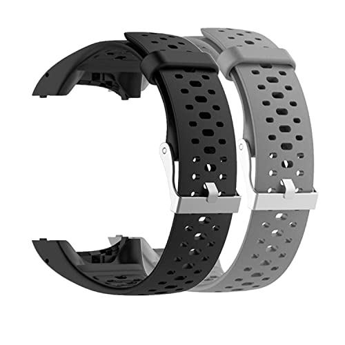 Huabao Armband Kompatibel mit Polar M400 / M430,Verstellbares Silikon Sport Strap Ersatzband für Polar M400 / M430 Smart Watch (schwarz+grau) von Huabao