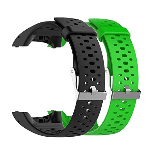 Huabao Armband Kompatibel mit Polar M400 / M430,Verstellbares Silikon Sport Strap Ersatzband für Polar M400 / M430 Smart Watch (schwarz+grün) von Huabao