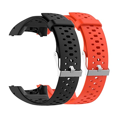 Huabao Armband Kompatibel mit Polar M400 / M430,Verstellbares Silikon Sport Strap Ersatzband für Polar M400 / M430 Smart Watch (schwarz+orange) von Huabao