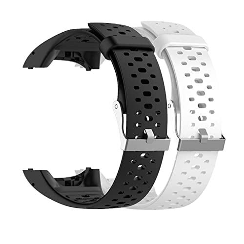 Huabao Armband Kompatibel mit Polar M400 / M430,Verstellbares Silikon Sport Strap Ersatzband für Polar M400 / M430 Smart Watch (schwarz+weiß) von Huabao