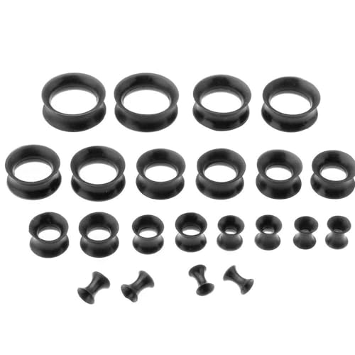 Huacan Dehnstäbe 1-10mm Silikon Tunnel Set 3mm 4mm 5mm 6mm 8mm 10mm 12mm 14mm 16mm 18mm 20mm Tunnels Acryl Dehnset 40 Stück Ohr Plug Expander für Frauen Damen Herren von Huacan
