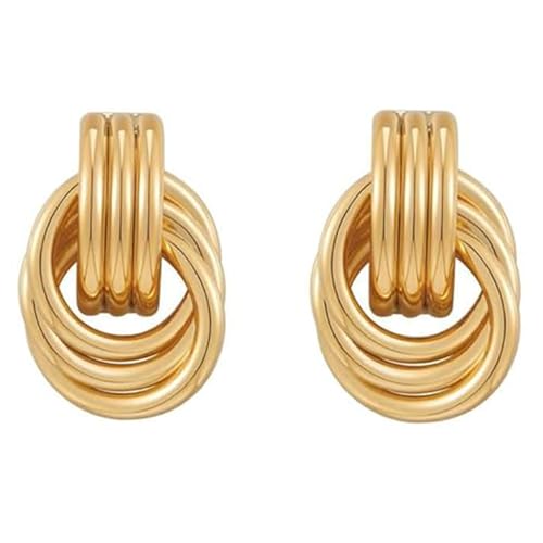 Huacan Ohrringe Damen S925 Ohrstecker Dünne Dicke Creolen Hypoallergene Ohrring Modeschmuck für Frauen und Mädchen Gold Silber von Huacan
