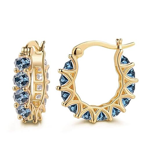 Huacan Ohrringe Damen S925 mit Zirkon Creolen luxuriöser Modeschmuck für Frauen Mädchen Perfekt in Alltag Verlobung und Party von Huacan