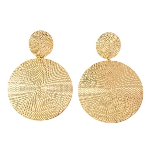 Huacan Ohrstecker Damen S925 Klassisch Runde Geometrische Hängend Design Ohr Stecker Gold Farbe Luxuriöser Ohrringe für Frauen Mädchen Modeschmuck Perfekt in Alltag Verlobung und Party von Huacan