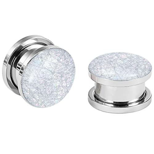 Huacan Tunnel 8mm 10mm 12mm 14mm 16mm Set Flesh Silber Tunnels Ohren Plug Edelstahl Klassisch Frauen Double Flared Frau Plugs Expander Damen Herren 1 Paar von Huacan