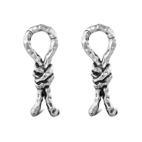 Huacan Tunnel Set 4mm Seil Knoten Design Ohrhänger Tunnels Sets Silber Farbe Ohr Plug Klassisch Expander für Frauen Damen Herren von Huacan