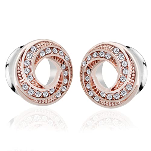 Huacan Tunnel Set 6mm 8mm 10mm 12mm 14mm 16mm Flesh Tunnels Silber Rose Gold Ohren Plug Edelstahl Klassisch Frauen Double Flared Frau Plugs Expander Damen Herren 1 Paar von Huacan