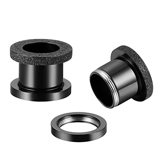 Huacan Tunnel Set 6mm 8mm 10mm 12mm 14mm 16mm Ohr Tunnels Plug Edelstahl Schwarz Silber Rose mit Matte Texturoberfläche Double Flared Klassisch Expander für Damen Herren 2 Stück von Huacan