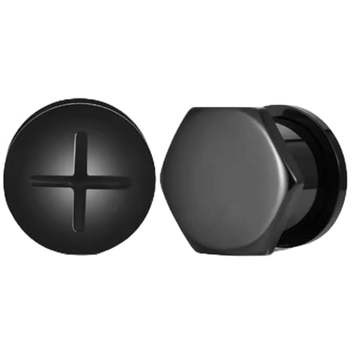 Huacan Tunnel Set 6mm 8mm 10mm 12mm 14mm 16mm Tunnels Sets Schwarz Silber Farbe Ohr Plug Klassisch Double Flared Expander für Frauen Damen Herren 2 Stück von Huacan