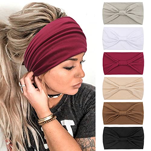 Stirnbänder Damen Frauen Haarreifen Breite Boho Knot Yoga Sport Haarbänder Elastische Haarschmuck Mehrfarbig Weiche Turbane Stirnbänder Damen Frauen Haarreifen Breite Boho Knot Yoga Sport Haarbänder Elastische Haarschmuck Mehrfarbig Weiche Turbane von Huachi