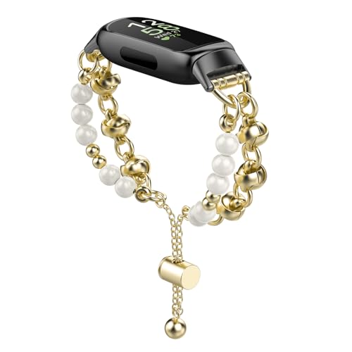 Huadea Perlenarmband, kompatibel mit Fitbit Inspire 3 Band/Inspire 2, modisch, handgefertigt, eleganter Schmuck, Ersatz für Fitbit Inspire 3, für Damen und Herren Huadea Perlenarmband, kompatibel mit Fitbit Inspire 3 Band/Inspire 2, modisch, handgefertigt, eleganter Schmuck, Ersatz für Fitbit Inspire 3, für Damen und Herren von Huadea