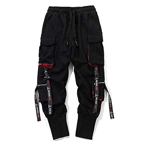 Huaheng Herren Arbeit Kampf Cargohose mit Taschen Schnalle Riemen Techwear Hose - 2XL Huaheng Herren Arbeit Kampf Cargohose mit Taschen Schnalle Riemen Techwear Hose - 2XL von Huaheng