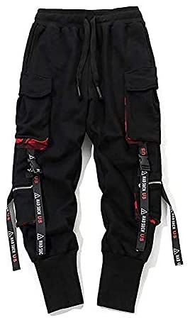 Huaheng Herren Arbeit Kampf Cargohose mit Taschen Schnalle Riemen Techwear Hose - L Huaheng Herren Arbeit Kampf Cargohose mit Taschen Schnalle Riemen Techwear Hose - L von Huaheng